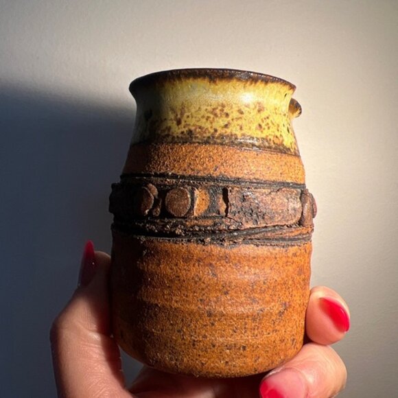 Ed Drahanchuk 1960s art pottery creamer as is Vintage Retro Brutalist - Picture 4 of 12